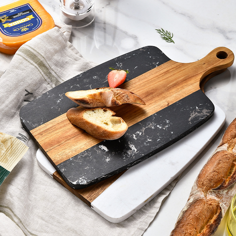 Marble Serving Board - Papan Pemotong Kayu Mahoni - Tatakan