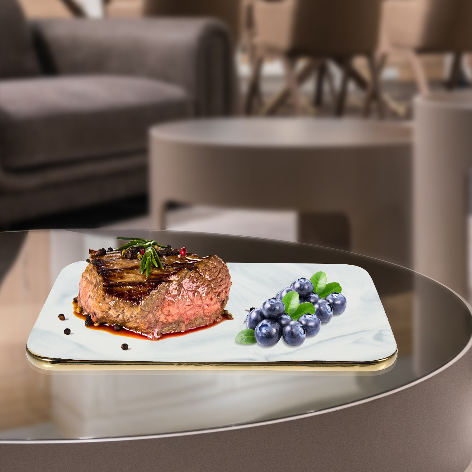 Marble Serving Board - Papan Pemotong Marmer untuk Dapur Rumah,