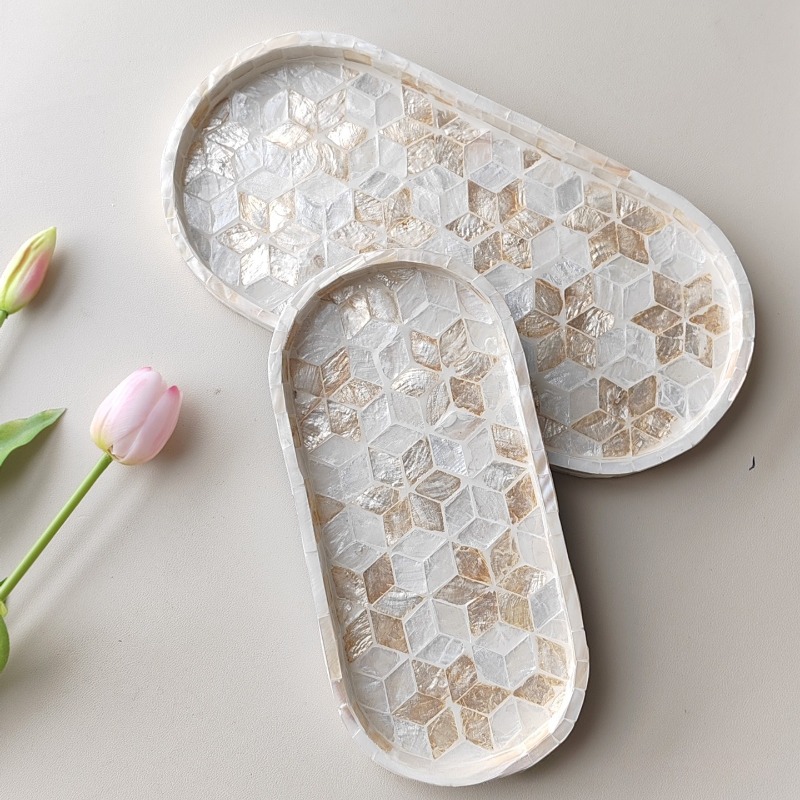 Nampan Kerang Alami Mewah Nord - Marble Serving Board ulasan dan harga