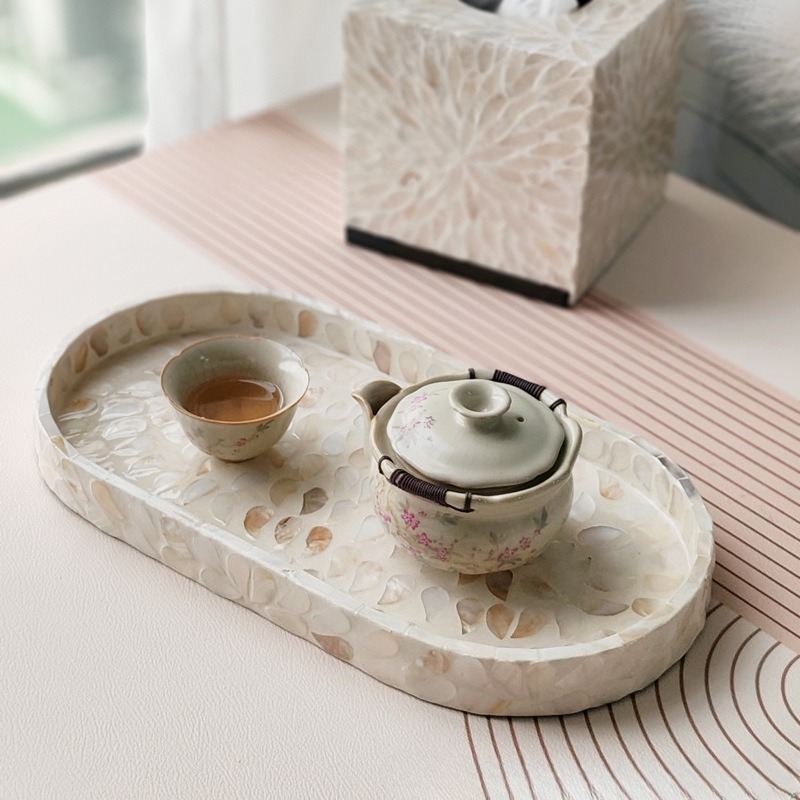 Nampan Kerang Alami Mewah Nord - Marble Serving Board ulasan dan harga