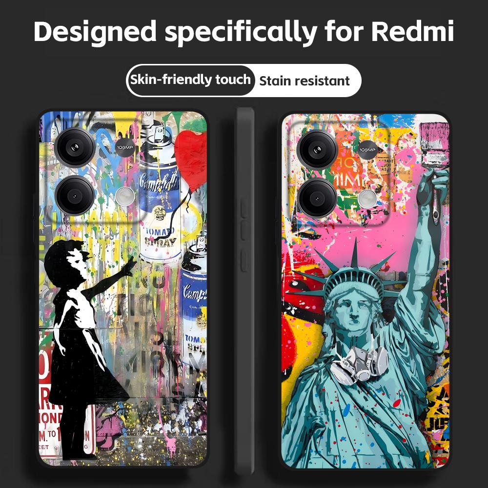 Casing Ponsel Seni Grafiti Ban - Xiaomi Redmi Note 13 ulasan dan harga