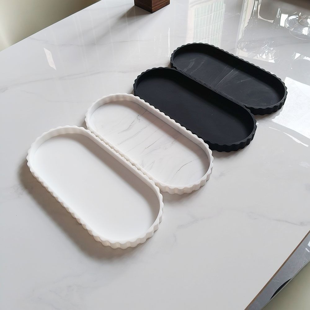 Nampan Penyimpanan Oval Siliko - Marble Serving Board ulasan dan harga